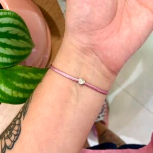 pulseira coração cravejado - prata 925