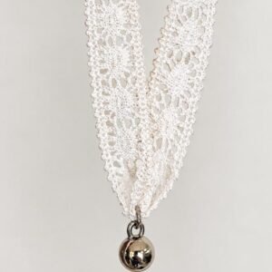 colar renda metal prata